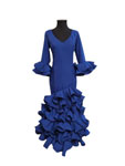Taille 42. Robe de Flamenca Unie et Economic Bleu Indigo. Ana 148.760€ #50215TRJANAZLN42